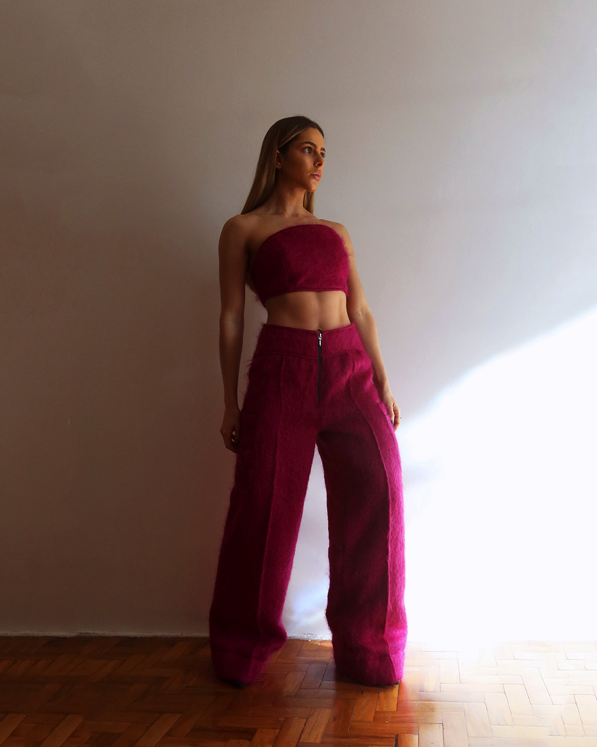 Calça Cargo Mohair - Rosa