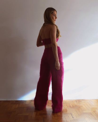 Calça Cargo Mohair - Rosa