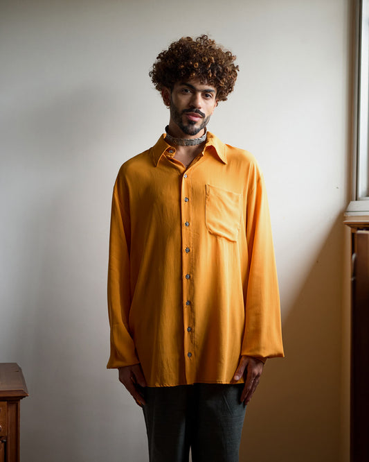 Camisa Crepe de Seda - Amarelo